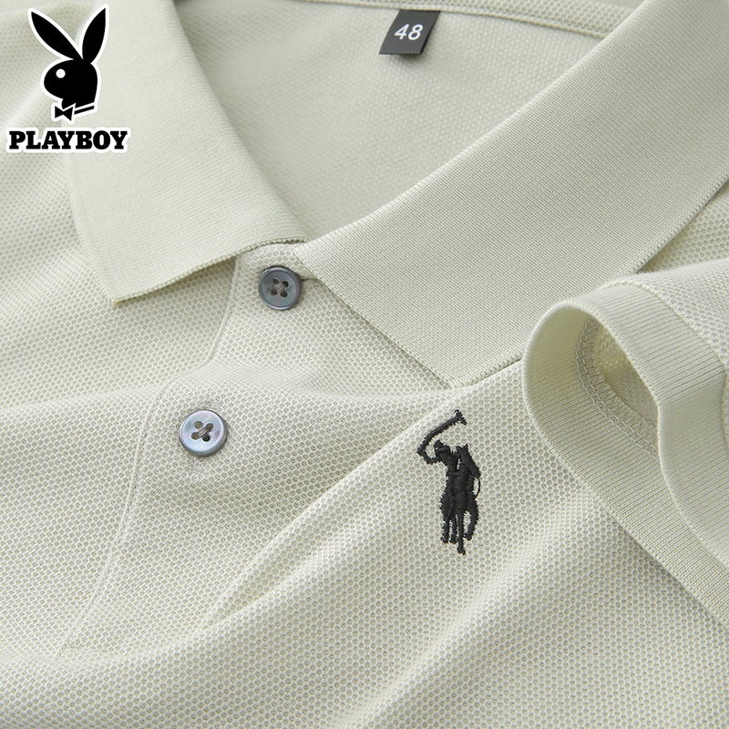 Playboy Paul 100% Cotton Short-Sleeved Polo Shirt Men's Summer Embroidered Horse Logo Casual Style Half-Sleeved T-Shirt