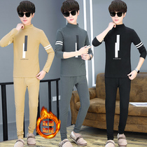 Mens thermal underwear plus velvet padded suit slim young students winter cold-proof autumn trousers men