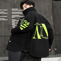 Teenage shirt collar jacket mens autumn jacket junior high school students Korean trend handsome thin gown