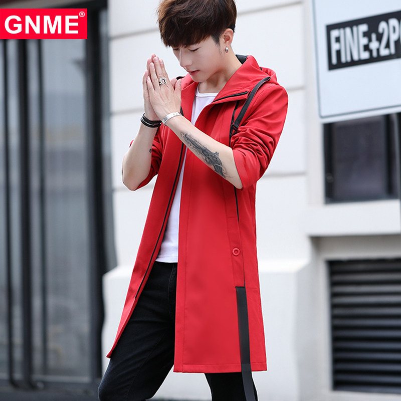 Youth medium-long windbreaker men's winter coat Korean version of the trend handsome new velvet secondary school students thickened coat