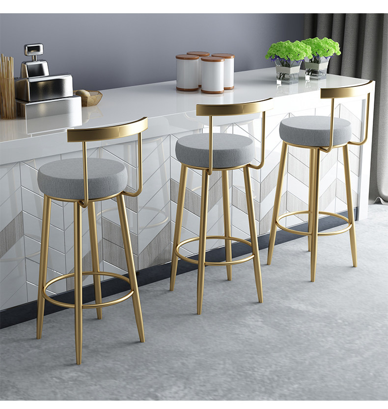 Nordic Modern Light Lavish backrest bar Table Chair Home High Footstool Creative Bar Chair Bar Stool Front Desk High Chair