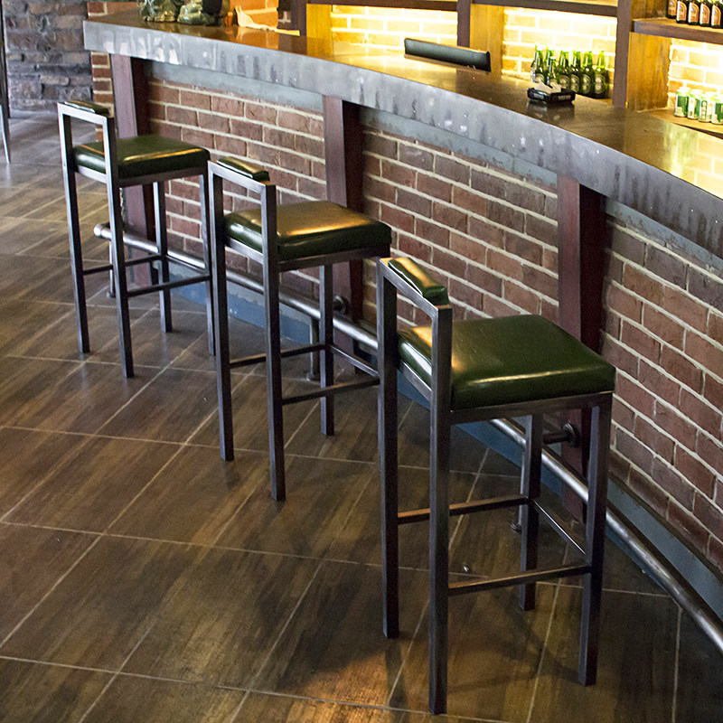 American wrought iron bar chair creative milk tea shop cashier counter retro coffee shop high chair front desk backrest bar stool
