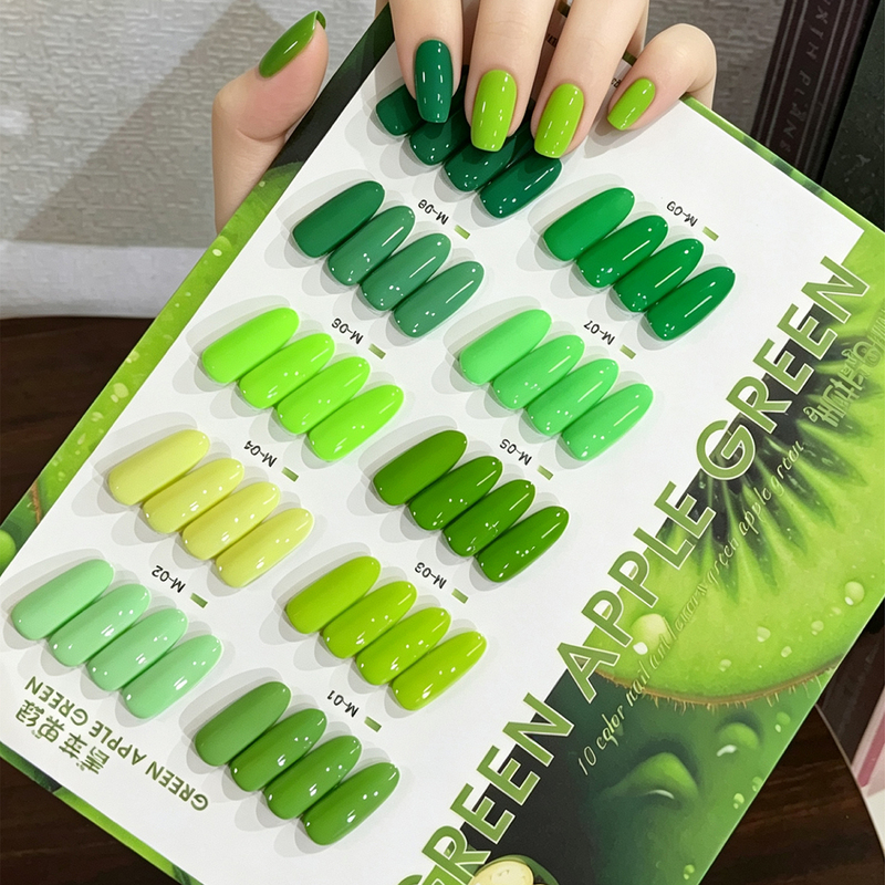 Internet-Famous Green Apple Green Nail Polish Gel, New Trendy Light Green, Grass Green, Avocado Green, Nail Salon Exclusive Color Gel for Summer