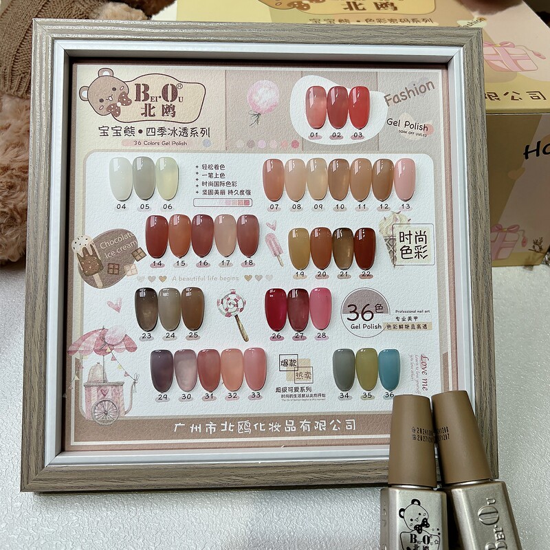 Nordic Bo36 Color All-Season Ice Transparent Baby Bear Nail Polish Gel for Nail Salons, Jelly Transparent Nude Base Color Gel Nordic Bo36 Color All-Season Ice Transparent Baby Bear Nail Polish Gel for Nail Salons, Jelly Transparent Nude Base Color Gel