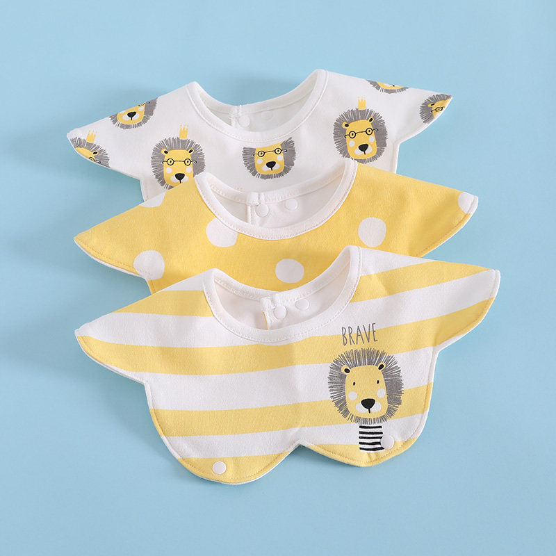Newborn baby saliva towel Baby 360 degree rotating bib Pure cotton waterproof eating bib Children's bib type thin