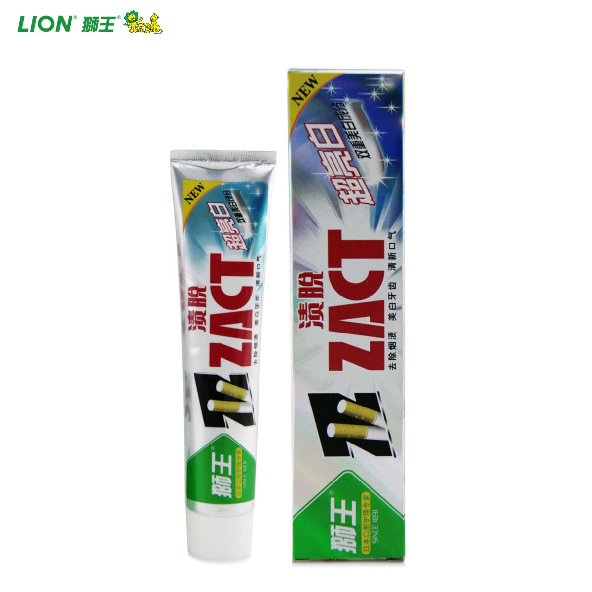 LION 狮王ZACT渍脱亮白牙膏150G吸烟亮白 美白 去烟渍牙渍