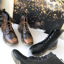 Dynamic water-repellent retro mens boots high-top outsole tooling boots mens desert motorcycle boots cowhide Martin boots trendy