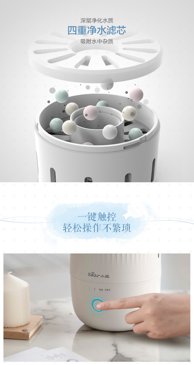 Gấu / gấu tạo độ ẩm cho nhà câm phòng ngủ văn phòng máy tính để bàn hương liệu máy làm sạch ion âm - Máy giữ ẩm máy phun sương sunhouse