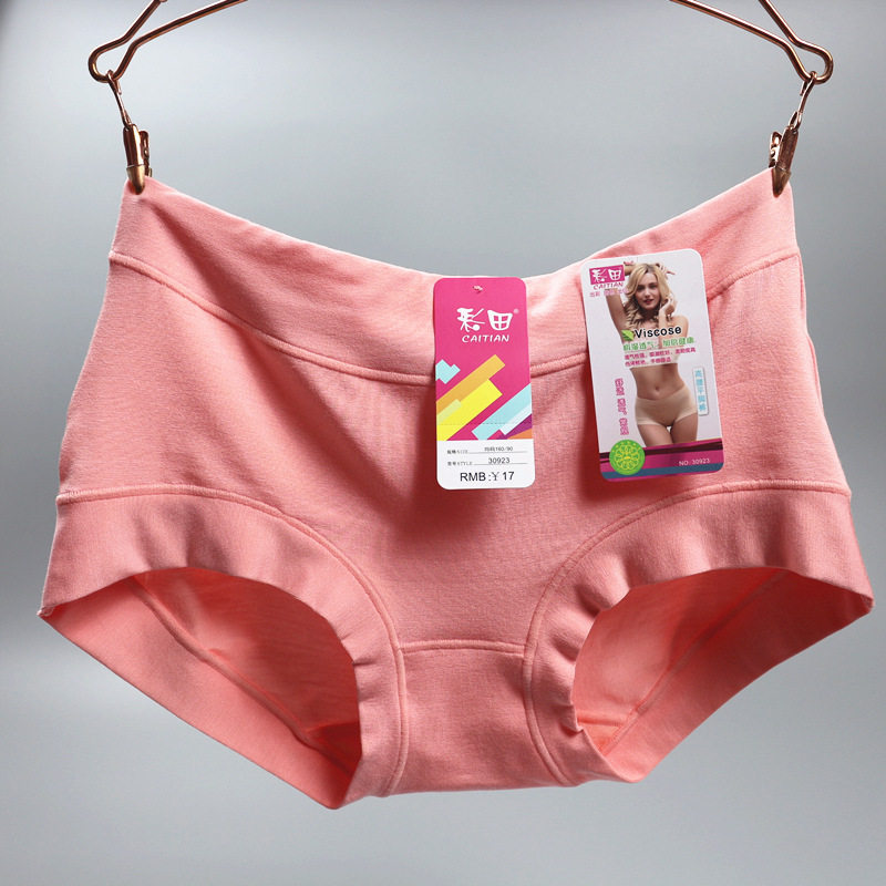 4 pairs of color field underwear lady soft breathable Modale sexy red mid - waist bag bottom pants