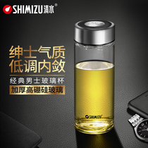 Clear water glass thickened heat-resistant large capacity transparent water cup Men and women portable office tea cup