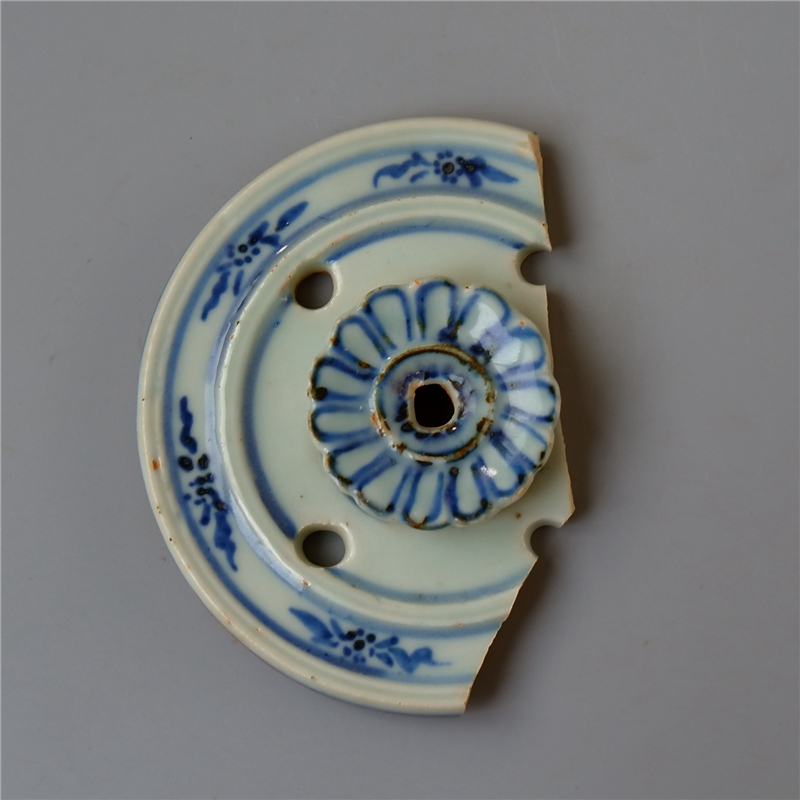 Jin = Lou Ming Dynasty Xuande official kiln crickets jar lid green flower porcelain sheet-Taobao