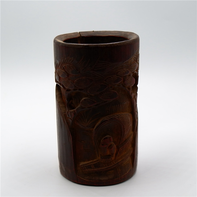 Carving = cage Qing bamboo carving character pen