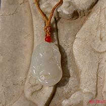 Cloud = Heart 7985 stocks Natural Xinjiang and Tian Yubai Goat Fat Jade Seed Stock Laughing Buddha Pendant Pendant Pendant Jewel Certificate