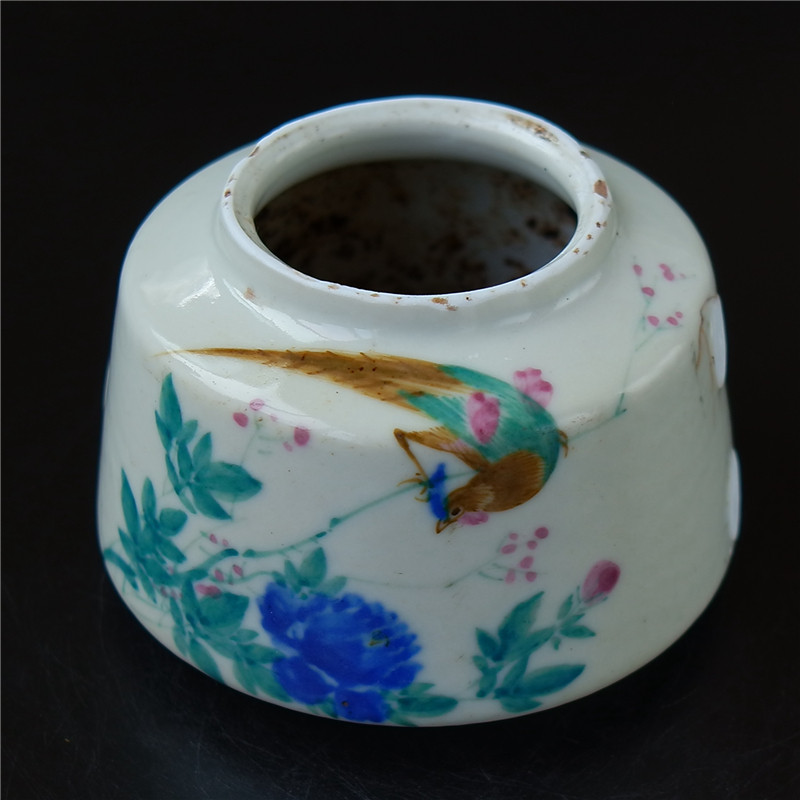 Green = Creek Flower Bird Pot Changing Jar