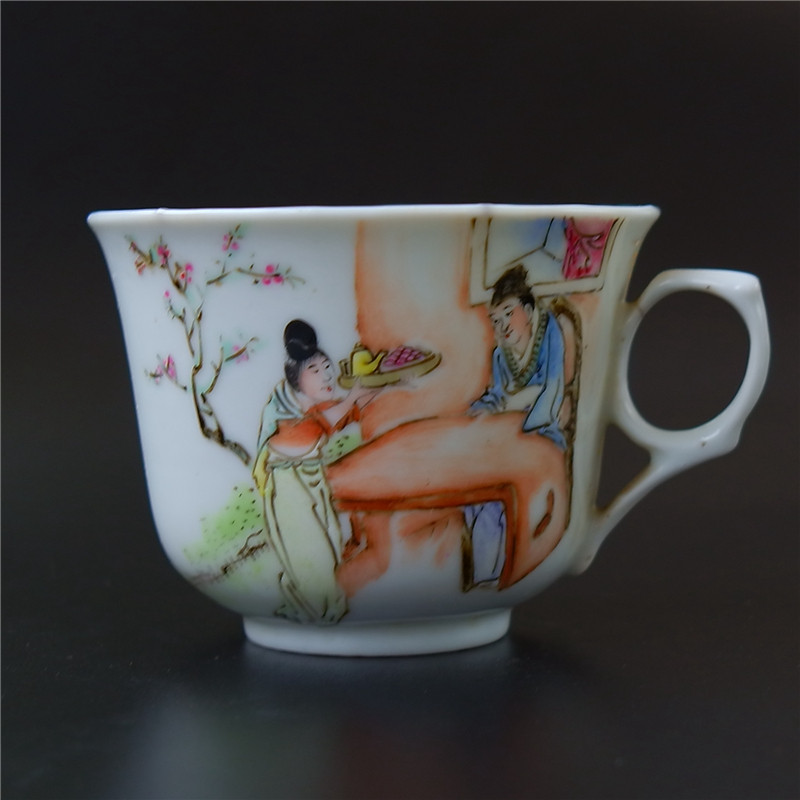Gao=Wu 567 New pastel case Qimei character cup Porcelain Porcelain Literati porcelain art collection