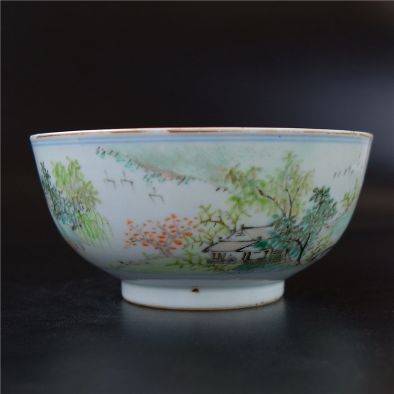 Home = Cloud Shallow Magenta Landscape Figure Large Bowl Porcelain ceramic Porcelain Art Collection