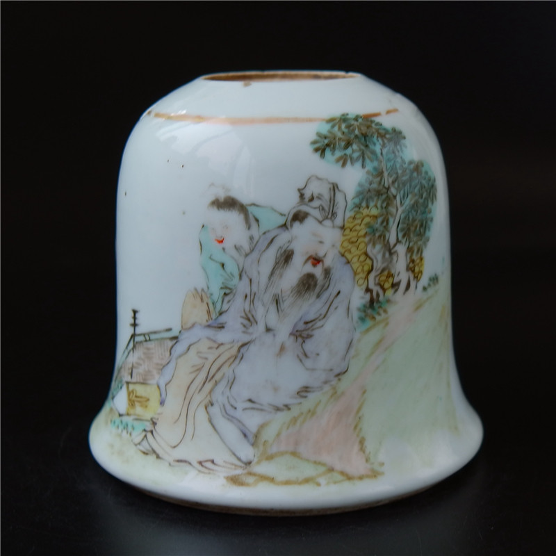Smoke=wave famous Wang Zhaoming Light purple color characters Gao Shi pot change pot Porcelain Ceramic literati porcelain art collection