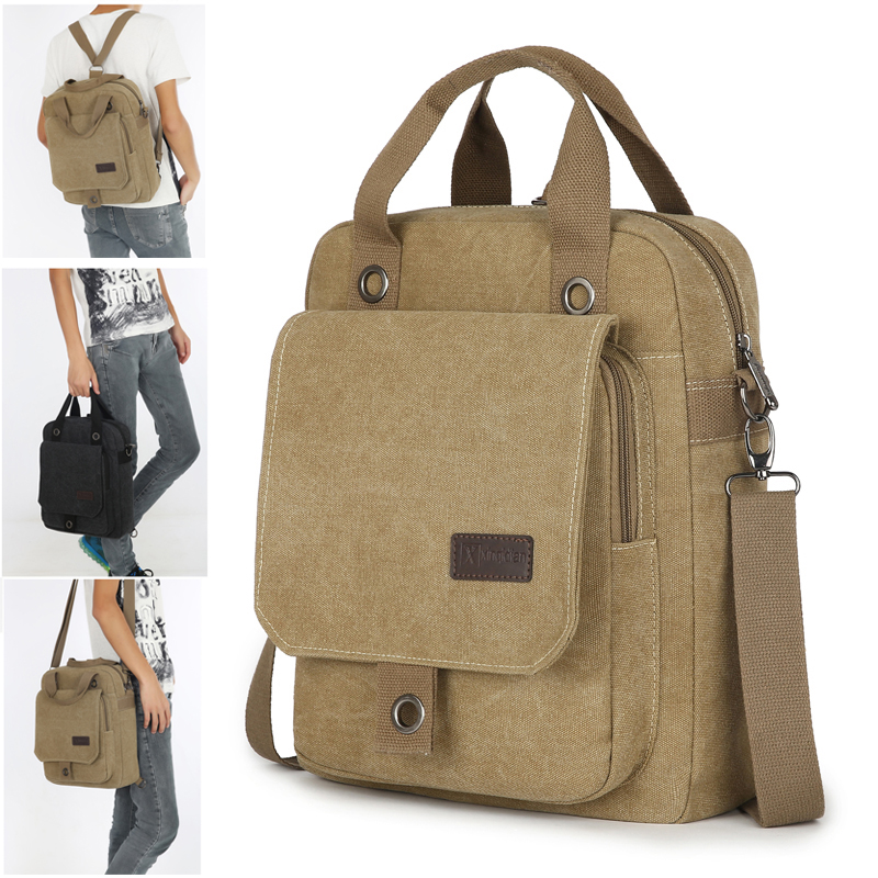 Men's handbag Men's large capacity Male handbag Leisure briefcase multifunction Double-shoulder bag Dual-duty canvas Single shoulder bag