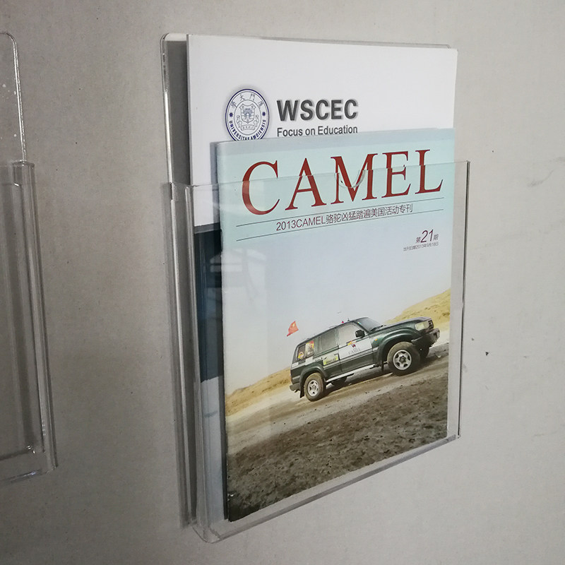 Acrylic containing box acrylic box a4 wall-hanging containing horizontal bar vertical section information magazine document containing hanging wall box