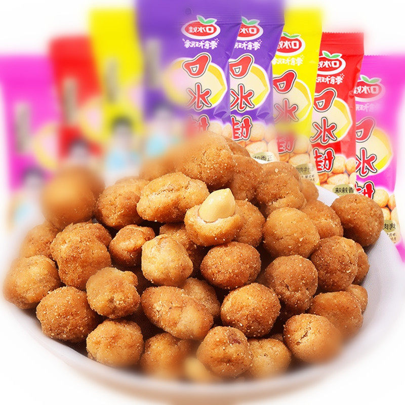 Linchtime I saliva ova Multi-taste silkworms 60g Pack 5 fragrant spicy beef office snacks with nostalgic peanut rice