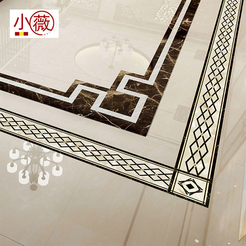 European-style living room wavewire tile diagonal sticker decorated kickline floor wall pattern waist waist line self-adhesion