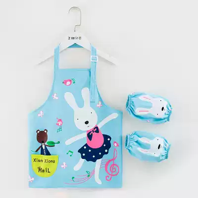 Children's apron painting waterproof middle-aged children's summer painting clothes sleeveless baby gown kindergarten custom logo