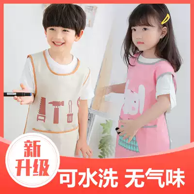 Baby eating sleeveless overcoat Boys painting long-sleeved waterproof anti-dressing kindergarten painting custom logo apron