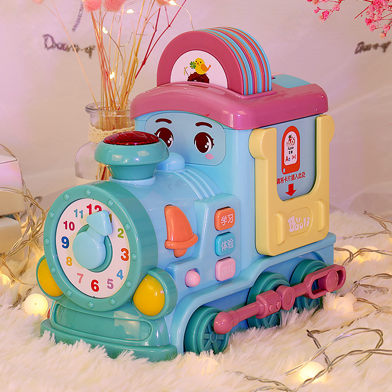 Polyflor children's literacy card electric train early education audio 1-year-old baby educational toys baby 2-year-old intellectual development
