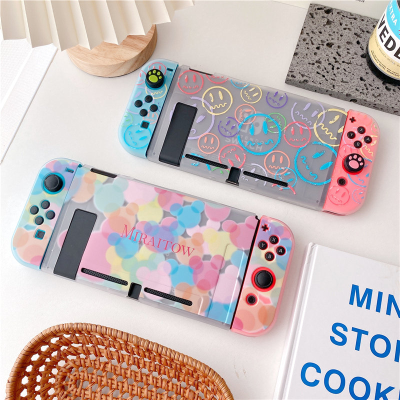 Wave point smiley switch protective sleeve Nintendo transparent tpu host accessories oled storage bag soft shell two-piece ultra-thin pro pluggable base detachable handle lite game console takeaway