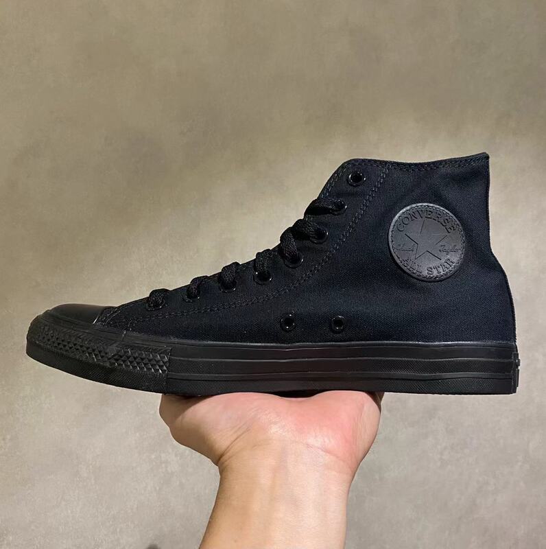 Converse All Star All-Black High and Low Top Classic Evergreen Canvas Shoes for Men and Women 1Z588 Converse All Star All-Black High and Low Top Classic Evergreen Canvas Shoes for Men and Women 1Z588