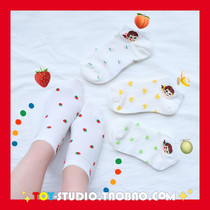 Cartoon little girl short socks Japanese simple cute students soft sister cotton summer shoes exposed low socks children