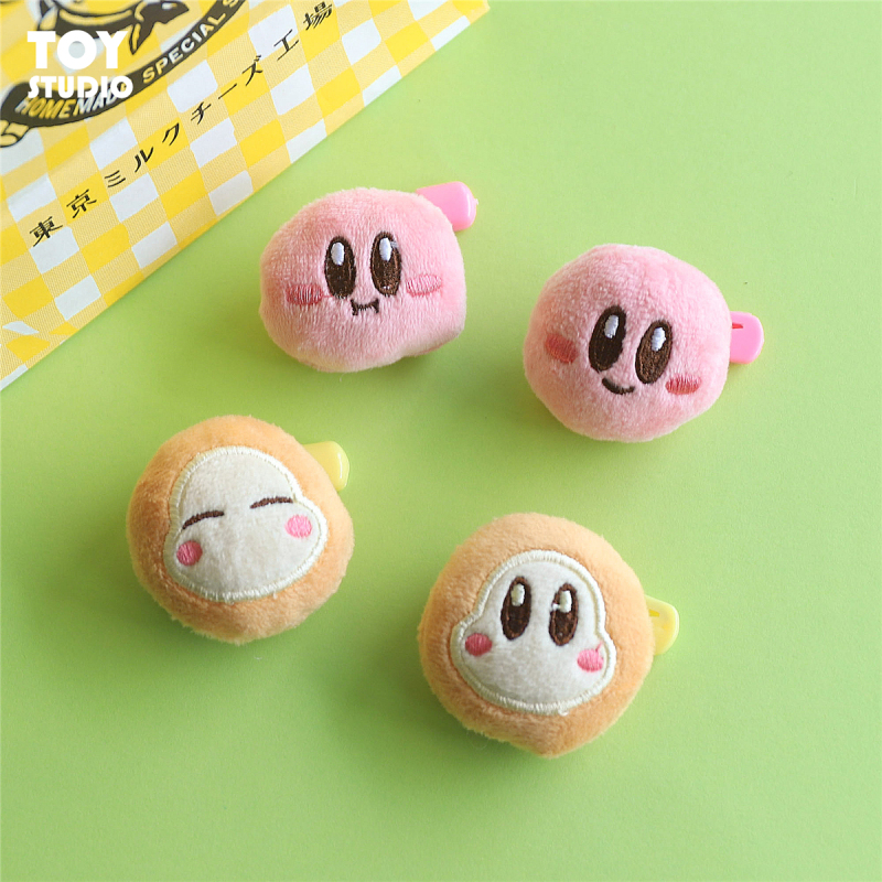 Girly Cartoon Pink Kirby Plush Brooch Japanese Cartoon Cute Soft Girl Clothing Decoration Pin Bag Accessory