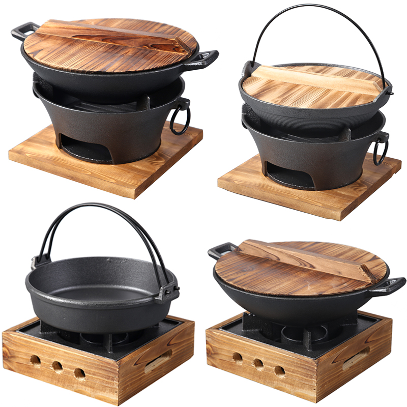 Cast Iron Carbon Ravens Raw Iron Carbon Ravens Commercial Grill Charcoal Grill Charcoal Barbecue Oven Thickened Iron Furnace Dry Pan Cast Iron Furnace Suit