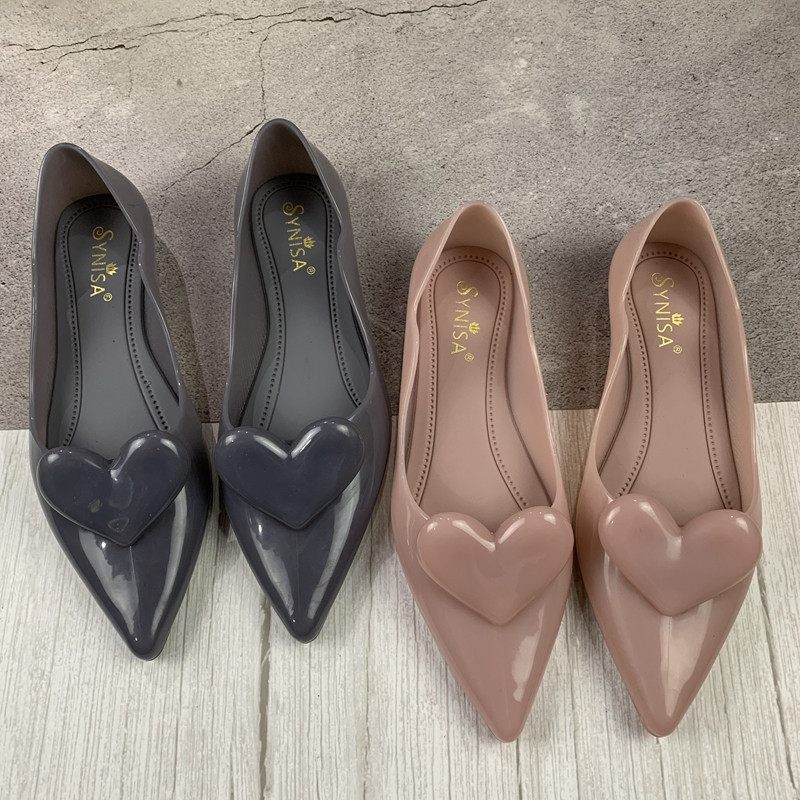Summer pointy lady outdoor rainshoes shallow shoes shoes, noodle jelly shoes and anti-slip and sandals