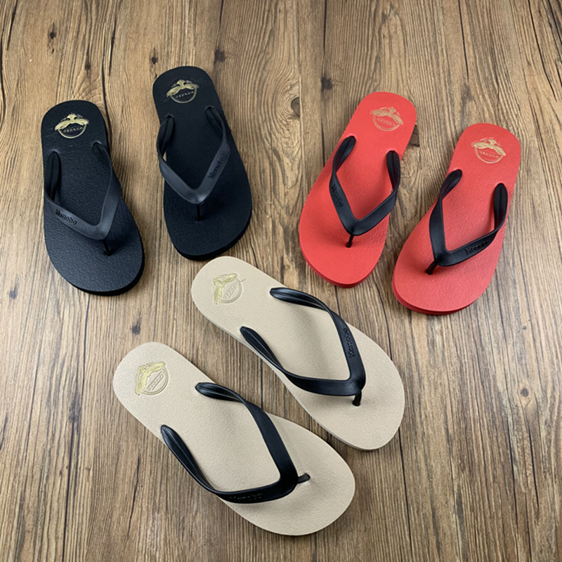 2024 New Thai Little Monkey Flip-Flops for Men, Gold-Embossed Eagle Slippers, Beach Sandals, Solid Color Slippers