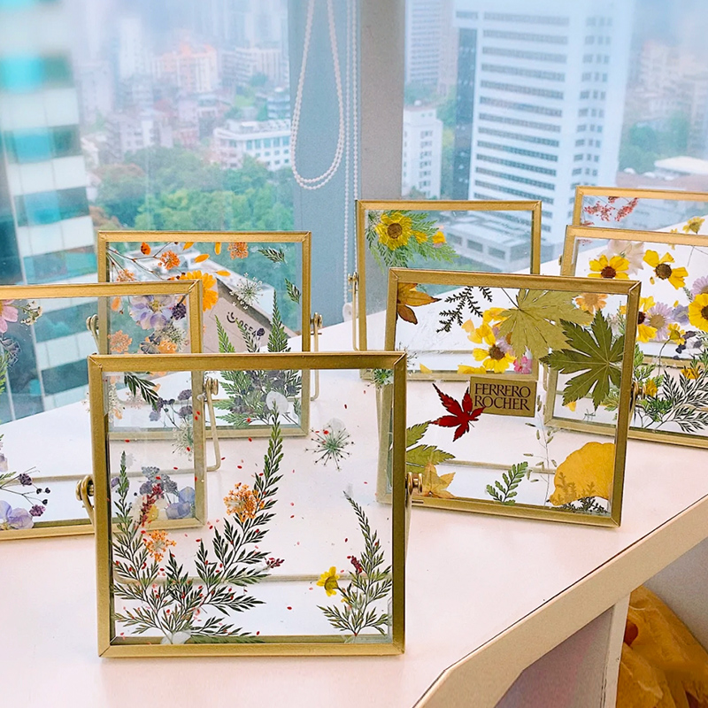 Teacher's Day gift embossing creative 6-inch dried flower specimen photo frame table ins handmade diy material bag decoration