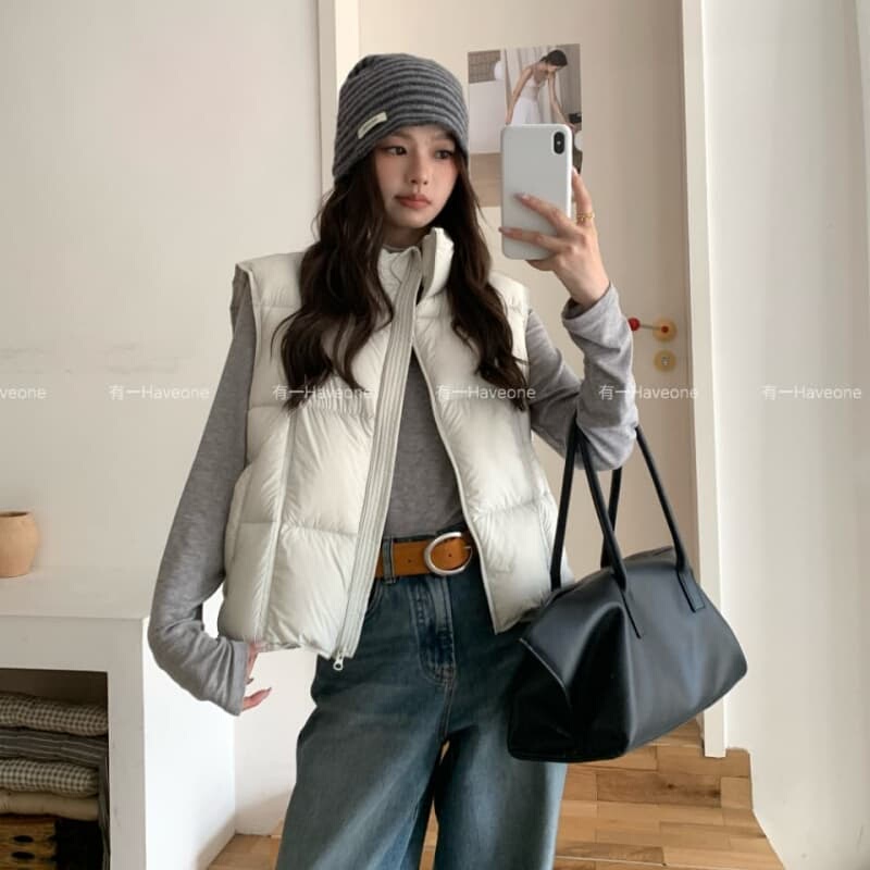 X2026 New Style down Vest for Women, 7A Antibacterial, 95% White Duck Down, Autumn and Winter Stand Collar, Thickened Warm Jacket, Vest X2026 New Style down Vest for Women, 7A Antibacterial, 95% White Duck Down, Autumn and Winter Stand Collar, Thickened Warm Jacket, Vest
