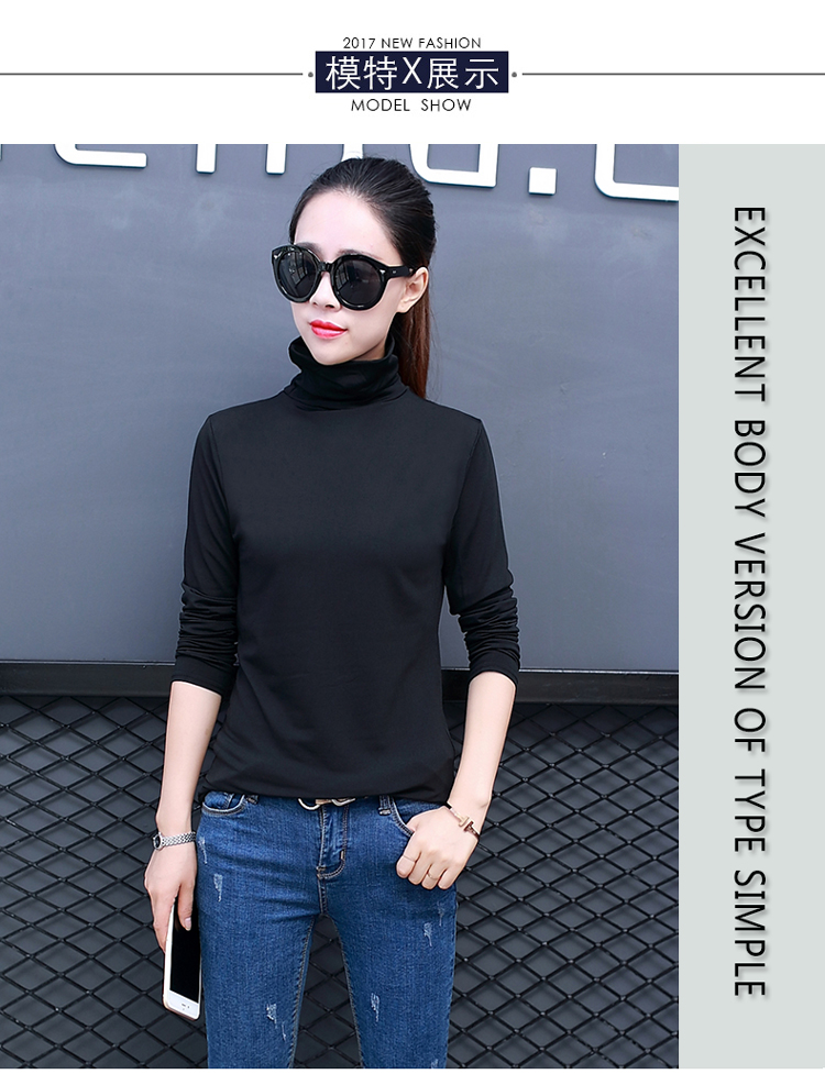 Phiên bản Hàn Quốc của thời trang áo sơ mi mỏng chạm đáy nữ cao cổ áo dài tay áo thun lụa sữa cỡ lớn tự trồng áo mùa xuân hoang dã áo dạ nữ đẹp