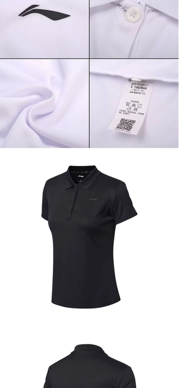 Li Ning Women POLO Áo sơ mi 19 năm hè Mới khô nhanh tay áo ngắn tay áo thun mỏng thoáng khí - Áo polo thể thao