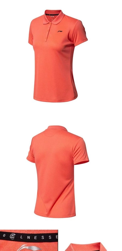 Li Ning Women POLO Áo sơ mi 19 năm hè Mới khô nhanh tay áo ngắn tay áo thun mỏng thoáng khí - Áo polo thể thao