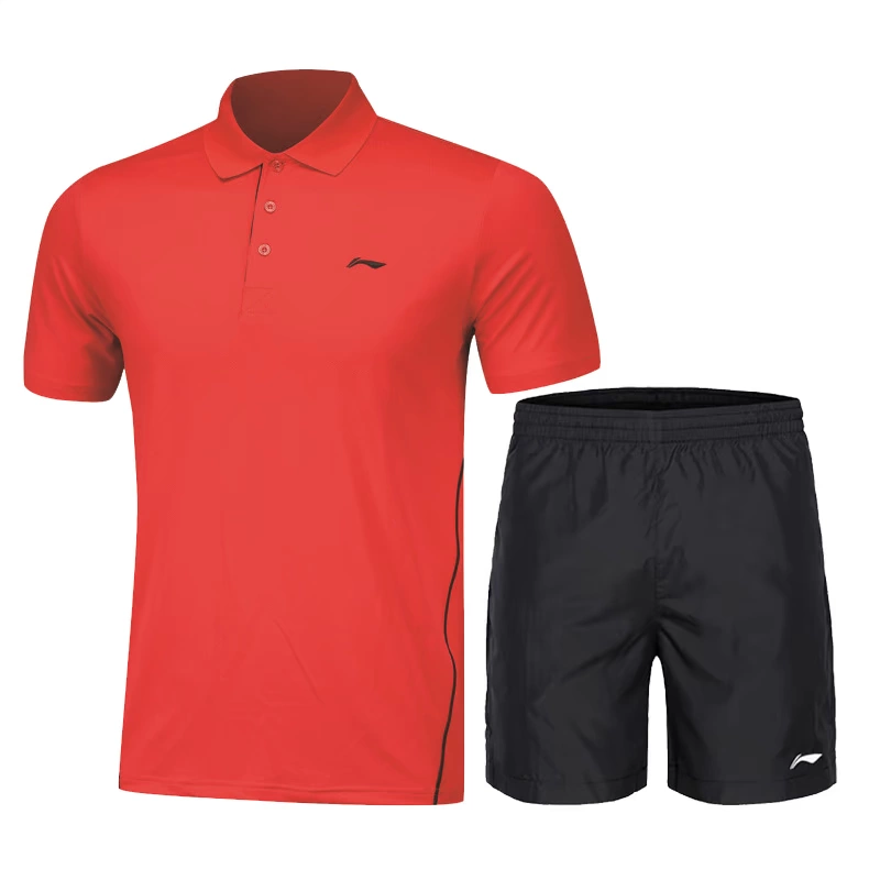 Li Ning thể thao POLO áo sơ mi nam giới và phụ nữ với cùng một nhóm mua hàng loạt ve áo T-Shirt 18 mùa hè mới nhanh khô vài tùy chỉnh