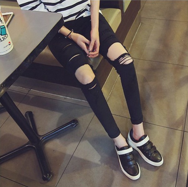 Quần lọt khe đen mỏng 9 điểm quần legging nữ mặc mùa hè Hàn Quốc phiên bản eo cao là quần thun co giãn mỏng - Khởi động cắt quần thu đông nữ