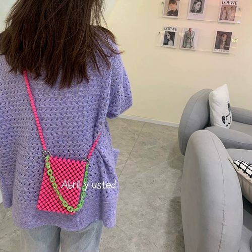 Портативная модная сумка через плечо, плетеный набор материалов с бусинами, «сделай сам»