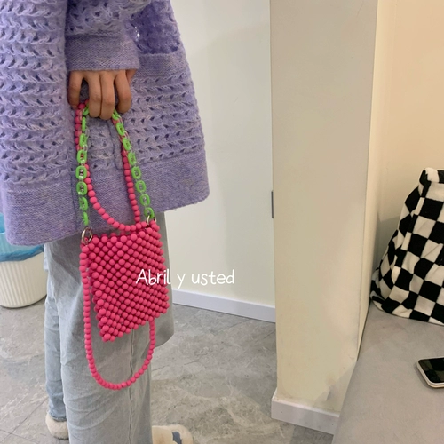 Портативная модная сумка через плечо, плетеный набор материалов с бусинами, «сделай сам»