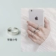 S925 sterling bạc nhẫn nữ phiên bản rộng đơn giản đa năng mịn mì mở vòng đôi nhẫn nhẫn quà tặng nhẫn pnj nữ