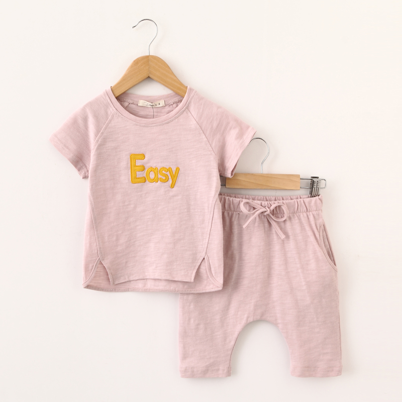 Mùa hè 2019 Trẻ em mặc Bộ đồ cotton ngắn tay Bộ đồ bé trai mùa hè Bộ đồ ngắn tay mùa hè shop quần áo trẻ em đẹp