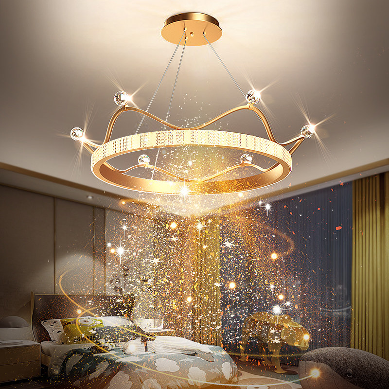 Bedroom Chandelia Living-room Crystal Lamp Minimalist Modern Crown Light Extravaganza Red children's room 2021 New main sleeper light