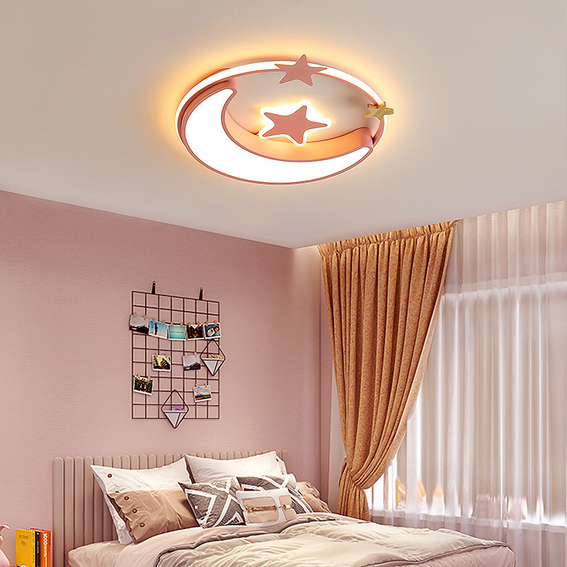 Children's room lamp modern minimal boy girl cartoon cloudsStar moon room led ceiling lamp