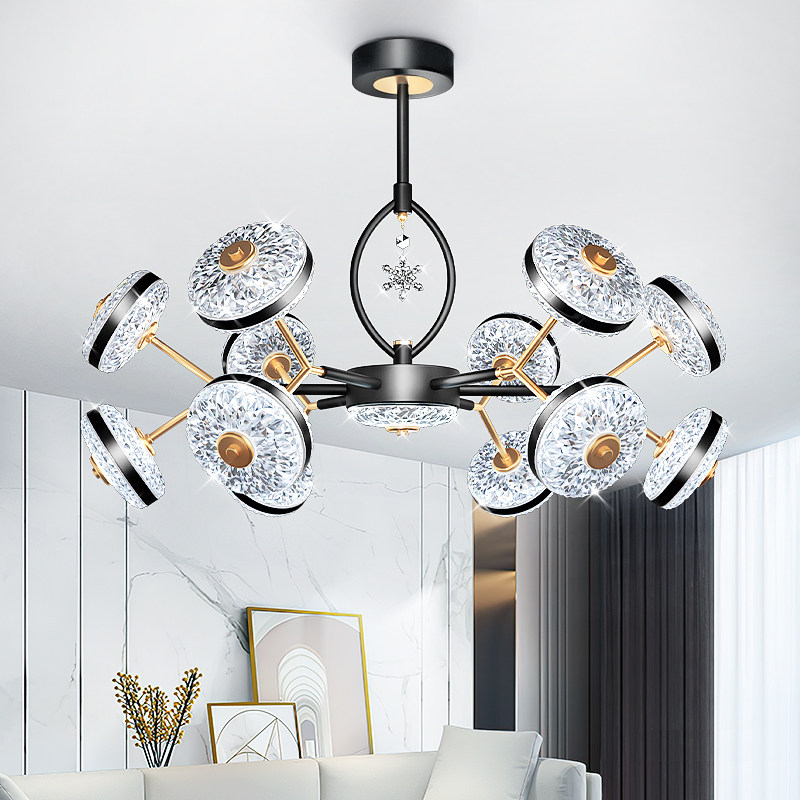 Light Extravagant Crystal Living Room Chandelia Modern Minimalist Dining Room Bedroom Nordic Crystal Chandelia Lamp Combination Full House Package