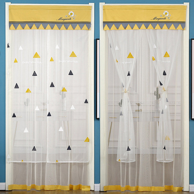 Mosquito-proof door curtain home punch-free summer bedroom anti-fly hanging curtain partition window magic sticker gauze mesh lace double gauze